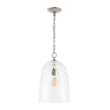 Matilda 10" Industrial Designer Iron/Dimple Glass Dome LED Pendant - JONATHAN Y